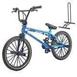 Ailejia Mini Diecast Finger Bike Extreme Sports BMX Finger Bicycle Toys Game Set for Kids and Adults, Metal Bike Model Collections Decoration Cool Boy Toy (BMX Blue)