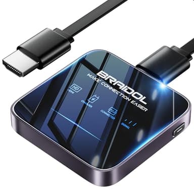 2026 Upgraded Wireless HDMI Display Dongle Adapter, Receiver Streaming Media Video/Audio/File HDMI Wireless Extender from Smartphone,Laptop to HDTV/Projector/Monitor, Support Airplay DLNA (Grey)