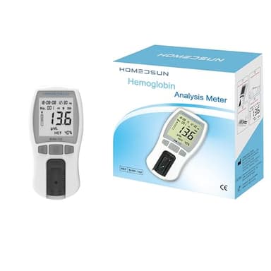 HOMEDSUN HSBHM-102 Home Care Portable Blood Hemoglobin Analyzer Anemia Hb Test Check Kit Handheld Finger Prick Meter Easy To Use Quick Results With 25Pcs Strips Lancets Droppers