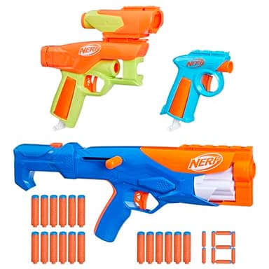 Nerf N Series Gear Up Pack, 3X Blasters, 18 Nerf N1 Darts, Kids Gifts, Outdoor Games, Ages 8+