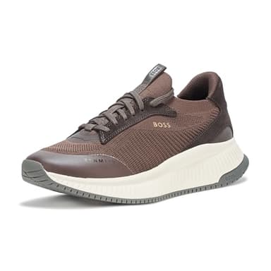 BOSS, Modern Knit Structure Running Sneaker, Cappuccino Brown, 8