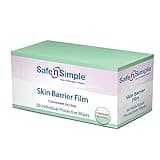 Safe n' Simple Skin Barrier Wipes with Alcohol - 50 Individual 2x2 Large Barrier Film Wipes with Alcohol - Skin Prep Protective Wipes - Bandage Medical Adhesive Remover for Skin