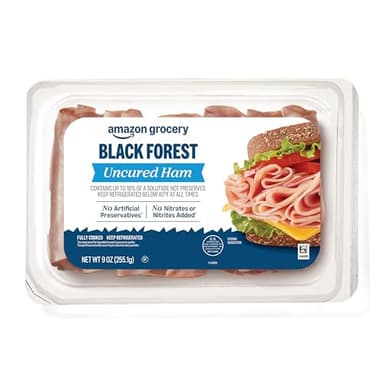 Amazon Grocery, Sliced Black Forest Uncured Ham, 9 Oz