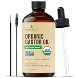 Botanic Hearth Castor Oil (2 fl oz) | USDA Certified Organic | 100% Pure & Hexane Free | Cold Pressed |Promotes Growth for Eyelashes, Eyebrows & Hair | Includes Eyebrow & Eyelash Brush