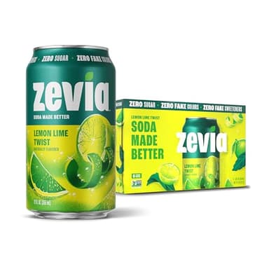 Zevia Zero Calorie Soda, Lemon Lime Twist, 12 Ounce Cans (Pack of 6)
