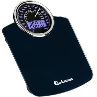 Adamson Hybrid 2-in-1 Analog & Digital Weighing Scale for Body Weight up to 400lbs - Thick Tempered Glass - Extra Large Display - Easy to Read Digital Bathroom Scale - New