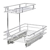 HOLDN’ STORAGE Under Sink Organizers and Storage - 2 Tier slide out Cabinet Organizer With Sliding Drawers For Inside Cabinets- Lifetime Limited Warranty 11" W x 18" D x 15”H, Chrome