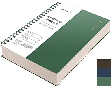 EMSHOI A4 Spiral Notebook College Ruled, 11.2" X 8.27", 150 Sheets/300 Pages, 100gsm Thick Lined Journal, Waterproof Softcover, Twin-Wire Binding, for School Work Business Writing, Gifts - Green
