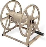 Liberty Garden 709 Steel Wall/Floor Mounted Hose Reel, Holds 200-Feet of 5/8-Inch Hose - Tan, 17.6 x 22 x 15