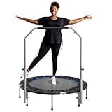 DUMOS 40" Rebounder Trampoline for Adults with Handle, Exercise Trampoline Foldable Indoor Mini Rebounders with Adjustable Bar for Workout Fitness Max Load 330lbs