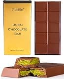 Dubai Chocolate Bar with Pistachio Cream and Kataifi, Handmade Cruncy Knafeh Chocolate Bar, 7 oz (200g)