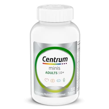 Centrum Minis Silver Multivitamin for Adults 50 Plus, Multimineral Supplement, Vitamin D3, B-Vitamins, Gluten Free, Non-GMO Ingredients, Supports Memory and Cognition in Older Adults - 320 Ct