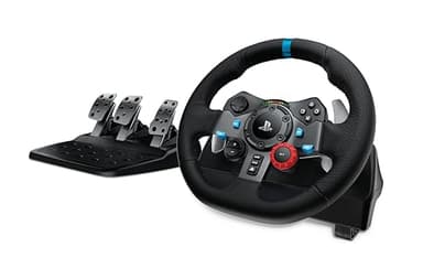 Logitech G29 Driving Force Racing Wheel and Floor Pedals, Real Force Feedback, Stainless Steel Paddle Shifters, Leather Steering Wheel Cover for PS5, PS4, PC, Mac - Black
