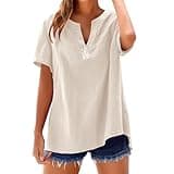 Returns and refunds My+Orders Return Center Cotton Linen top Flash Deals+of The+Day Clearance Womens Tops Casual Coupon and Promo Codes Ebay.com (a-Beige, 3XL)