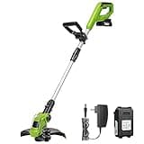 VIVOSUN 12” Cordless String Trimmer and Edger, 20V 2.0Ah Weed Eater, 2-Speed Control with Adjustable Head, Pole & Handle, Spool, Lightweight & Compact Trimmer, Battery and Fast Charger Included