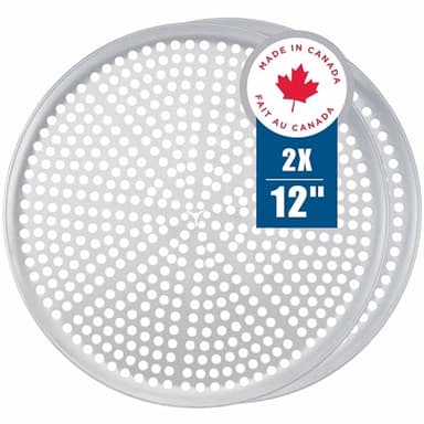 Norjac 12 Inch Pizza Pan with Holes – 2 Pack, Perforated Aluminum Baking Pans for Oven, Heavy-Duty & Rust-Free, Round Tray for Crispy Crust, Ideal for Homemade or Frozen Pizza