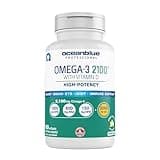 Oceanblue Professional Omega-3 2100 with Vitamin D3 – 60 ct – Triple Strength Burpless Fish Oil Supplement with High-Potency EPA, DHA, DPA and Vitamin D3 – Wild-Caught – Vanilla Flavor (30 Servings)