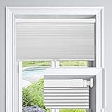 LazBlinds Cordless Cellular Shades, No Tools No Drill Blackout Honeycomb Shades Pleated Blinds for Windows, 35'' W x 48'' H, Silver White