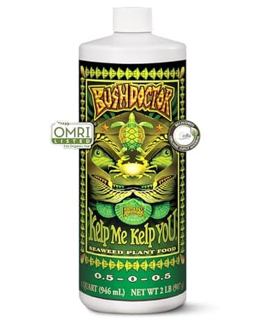 FoxFarm Bushdoctor Kelp Me Kelp You Fertilizer, Liquid Seaweed Extract for Plants, Vegetables, & Flowers - Promotes Root Growth & Soil Health - Perfect for Hydroponics & Soil, NPK 0.5-0-0.5 (Quart)