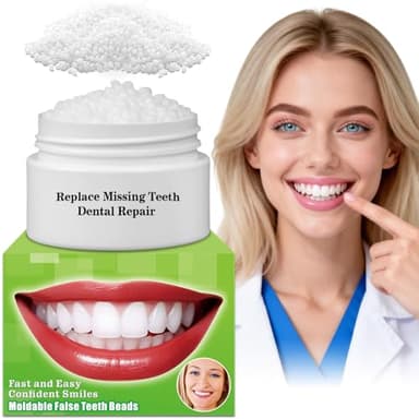 Moldable False Teeth Beads - Temporary Tooth Repair Kit | Fix Broken, Chipped Teeth, Cavity Temporary Fillings, Missing Tooth Gaps & Loose Dentures Within Minutes at Home