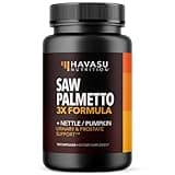 Saw Palmetto Supplement with Stinging Nettle and Pumpkin Seed Extract - Advanced 3X Formula - DHT Blocker Urinary Health and Prostate Support for Mens Health - Vegan, Non-GMO Capsules - 2 Month Supply