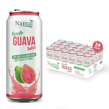 Namai 100% All Natural Pure Guava Juice, No Added Sugar, No Preservatives, Pack of 24