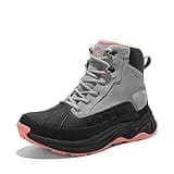 NORTIV 8 Women's Waterproof Hiking Boots Lightweight Outdoor Trekking Camping Trail Work Boots Duck Boots Size 8 W US SNHB2312W, Light Grey/Pink