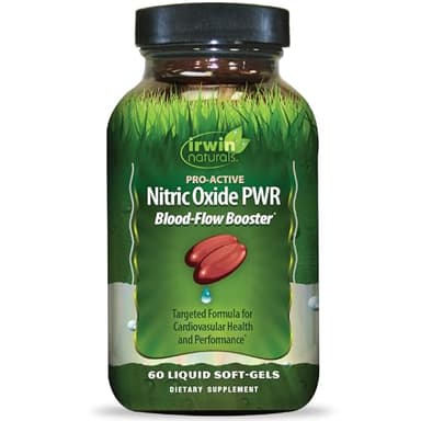 Irwin Naturals Pro-Active Nitric Oxide PWR - 60 Liquid Soft-Gels - Blood-Flow Booster with L-Citrulline, Beet Root & Red Spinach
