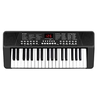 Piano Keyboard for Beginners, 37 Keys Kids PIano, Built-in 1200mA Rechargeable Battery Electronic Piano Keyboards Portable Music Keyboard Pianos with Mic LED Screen Teaching Gift for Beginner, Black