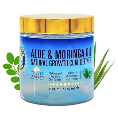 Nefertiti's Secrets Natural Growth Curl Definer Gel | Aloe Vera and Moringa Oil for Hair Strength & Moisture | Strong Hold | Frizz Controller | Hair Curling gel for Women & Men | 8 oz / 237 mL