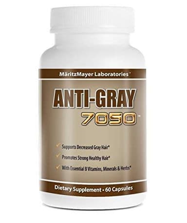 Anti-gray 7050 Hair 60 Capsules - Decrease Gray Hair - Restore Natural Hair Color - 1 bottle