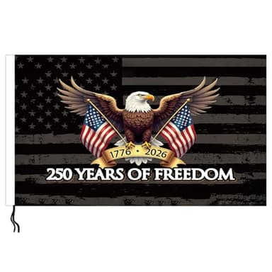 MAGJIUKE 250 Years of Freedom American Motorcycle Flag – 1776-2026 Patriotic Double-Sided Eagle & USA Flags Design, 6 × 9 in Polyester Biker/Luggage Rack Banner