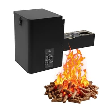 Pellet Smoker Hopper Assembly Kit with Digital Temperature Control, 180℉–450℉ Electric Electric Wood Pellet Smoker Grill Part for BBQ, Smoke, Bake, Roast (Knob Type, 110V)