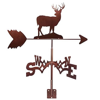 Deer Metal Weathervane Cast Iron Weather Vane with Anti Rust Coating Wind Direction Indicator Durable Wind Vane for Outdoor Farm Yard Garden Gazebo