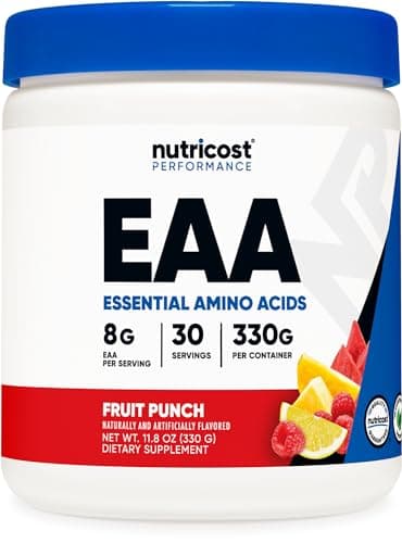 Nutricost EAA Powder 30 Servings (Fruit Punch) - Essential Amino Acids - Non-GMO, Gluten Free, Vegetarian Friendly