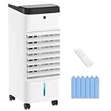Sungdogin Portable Swamp Cooler,3 In 1 Evaporative Air Cooler for Room, Windowless Air Conditioner with Remote,12H Timer,120° Oscillating,Portable Air Conditioners No Window Needed for Bedroom White
