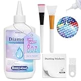8OZ Diamond Painting Sealer, Diamond Painting Adhesive with Applicator, 5D Diamond Painting Glue Sealer Permanent Hold, Shine Effect Conserver for Jigsaw Puzzles（240ML）