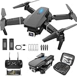 Mini Drone with Camera 1080P, Drone for Kids Boys Beginners, Foldable Drones, Gestures Selfie, One Key Start, 360° Flips, 2 Batteries Toy Gifts for Boys Black