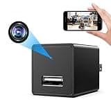 XSCQ Wireless Smart Spy Small 1080P USB Charger WiFi Camera with Night Vision Indoor Security Camera Baby Monitor Surveillance Hidden Security Cam Motion Detection with App Live Feed
