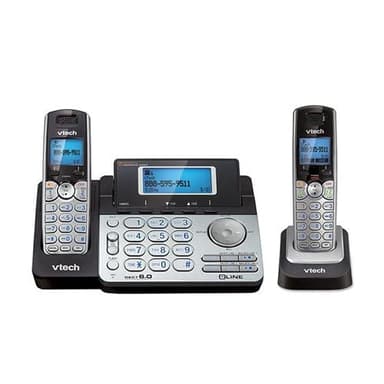 Vtech DS6151 DECT6.0 2-Line Cordless Phone System with 1 DS6101 Cordless Handset, Caller ID, Answering Machine