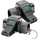 Kat Sense Covered Rat & Chipmunk Traps, Prevents Accidental Triggering with Tunneled Design, Quick Humane Kill, Indoor 'N Outdoor Mouse Snap Traps