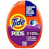 Tide PODS Laundry Detergent Pacs, Spring Meadow Scent, 112 Count, Concentrated Laundry Soap Detergent, Stain Remover and Color Protector, Tide PODS Laundry Detergent