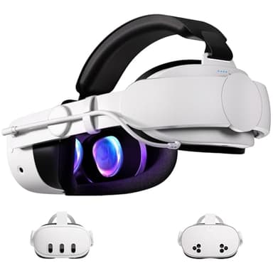 Hurra Head Strap with Battery Compatible with Meta/Oculus Quest 3/ 3S, 10000mAh Fast Charging Detachable Battery Pack Extend 5-7H Playtime, Adjustable Elite Strap Enhanced Support & Balance in VR
