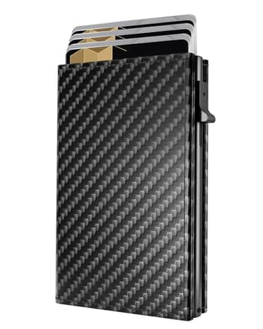 QLD RFID Wallet for Men - Smart Pop up Card Holder - Trifold, Slim, Minimalist Wallet for Front Pocket, 9-11 Cards Capacity | ID Window | Cash Slot | Magnetic Closure