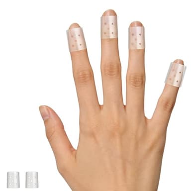20 PCS Breathable Gel Finger Cots with Air Holes, Silicone Finger Covers Protection for Finger Tips, Finger Protectors Skin Picking Prevention Gloves for Cracked Hands & Hangnails. (Small)