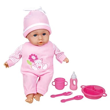 Lissi Dolls - Talking Baby with Feeding Accessories, 13 inches, Pink