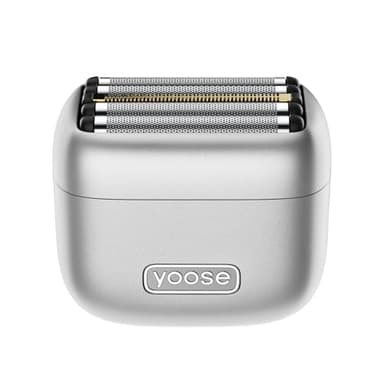 yoose MINI 5 Foil Shaver, Portable Electric Razor for Men, Magnetic 5-Blade Cutting Head, IPX7 Waterproof, USB-C Rechargeable, 90 Min Cordless Dry Shave, Electric Shaver with Pouch, Silver