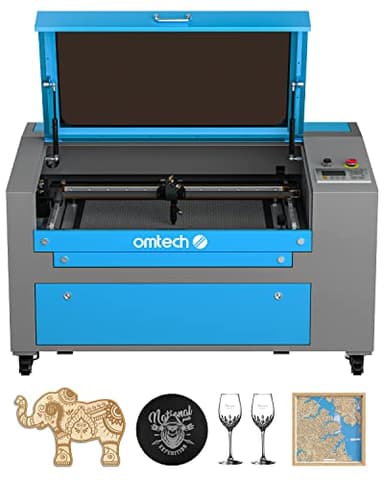 OMTech 60W CO2 Laser Engraver, 16"x24" Laser Engraving Machine with 2 Way Pass Air Assist Digital Control Panel RDWorks, Commercial Laser Cutter Cutting Etching Machine for Wood Glass Acrylic More