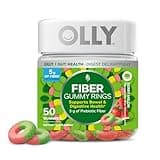 OLLY Fiber Gummy Rings, 5g Prebiotic Fiber, FOS (Fructo-oligosaccharides), Digestive Support, Berry Melon 50ct