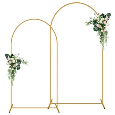 2 Pack Arch Backdrop Stand (7.2FT/6FT), Balloon Arch Stand, Metal Background Arch Stand, Backdrop Arch Frame, Wedding Arch for Backdrop